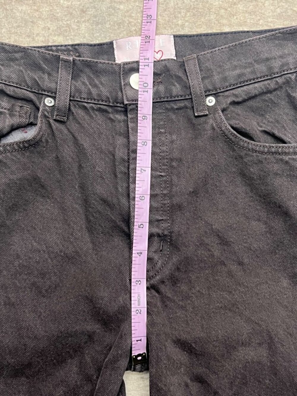 Revice Denim Black High-Waisted Straight-Leg Jeans Button Fly Classic 25 USA - Picture 9 of 10